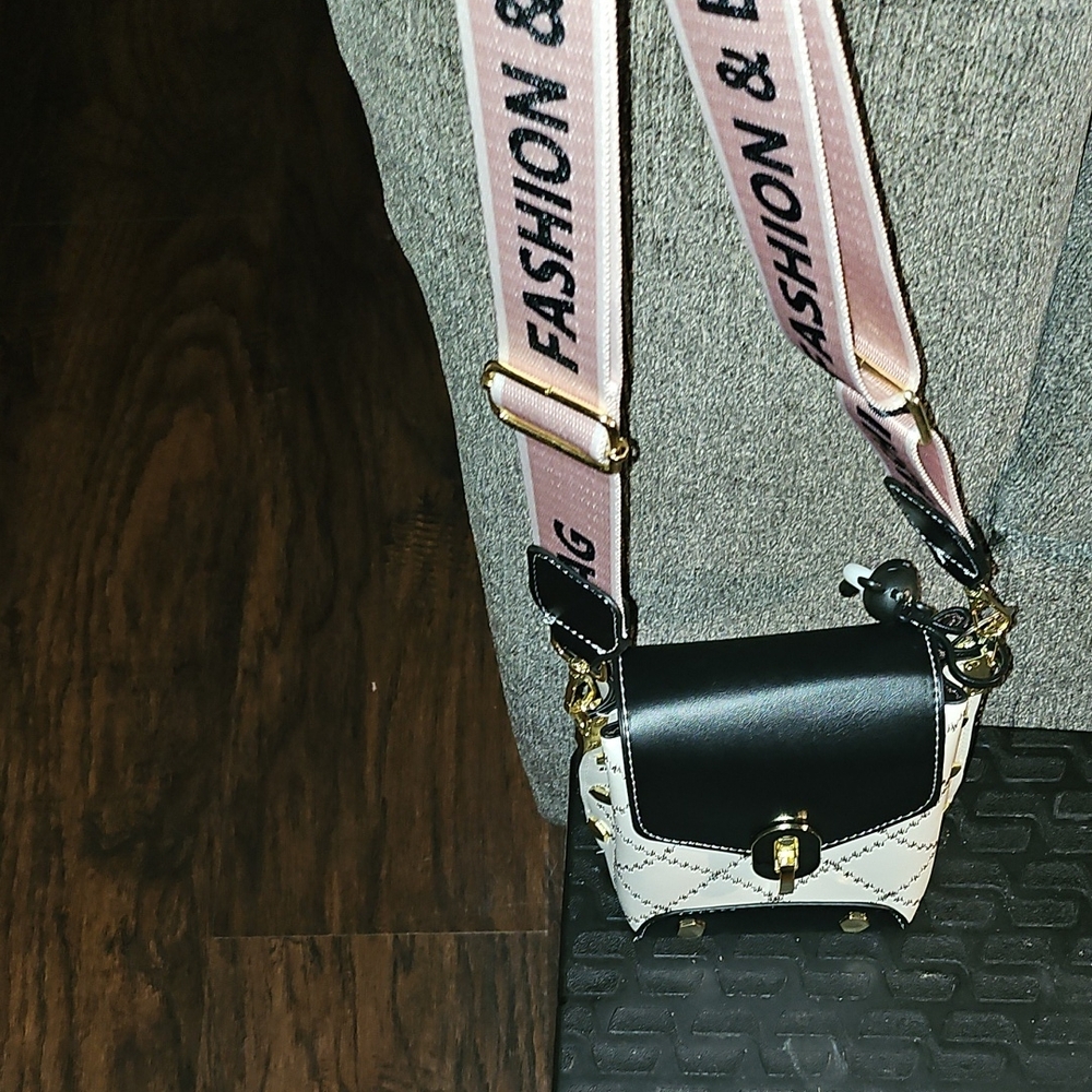 Black and Cream Crossbody Mini Bag